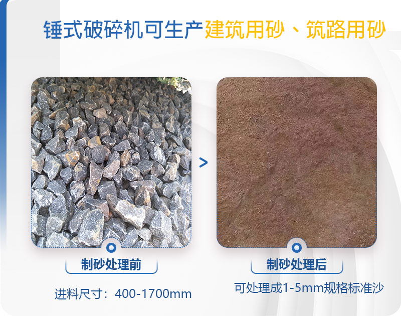 pcz1615重錘破可以制砂嗎，附現(xiàn)場視頻